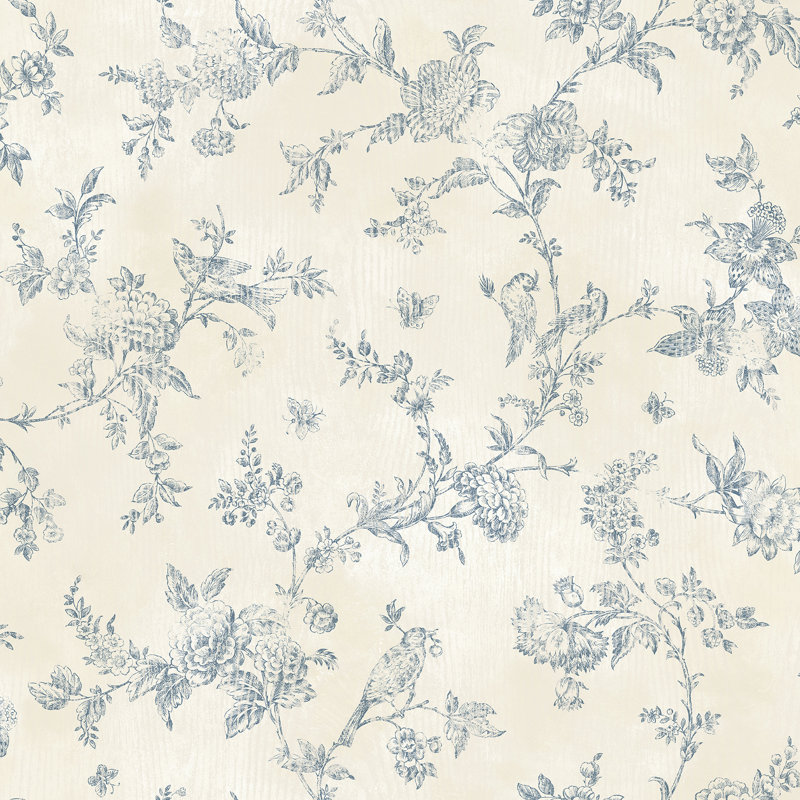 Rouleau de papier peint Goldman French Nightingale Trail L 33 pi x l 20,5 po, Bleu