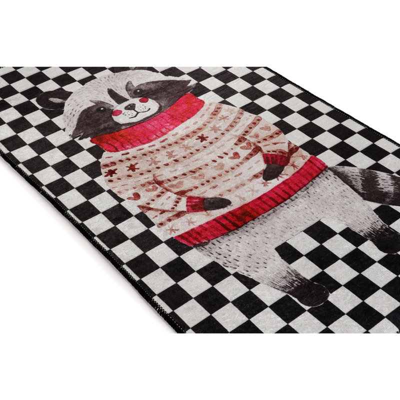 Ravenwood Tufted Black/White/Orange Rug