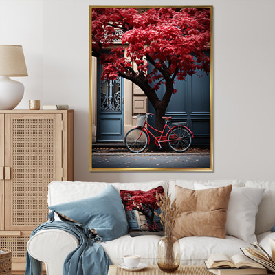 Berrechid France, bicyclette rouge parisienne I sur toile