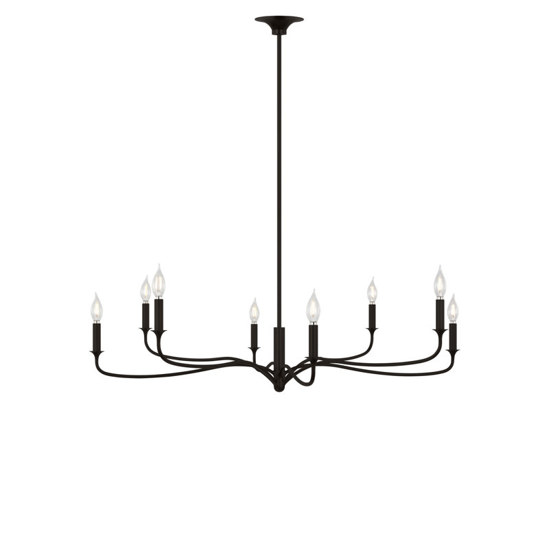 Chatsworth Chandelier, Aged Iron, 63" H x 42" W  x 42" D, 8