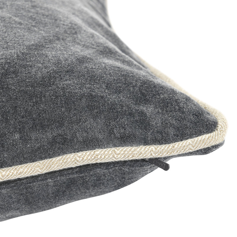 Harriet Pillow Cover & Insert, Rectangle 14"H x 20"W, Dark Gray