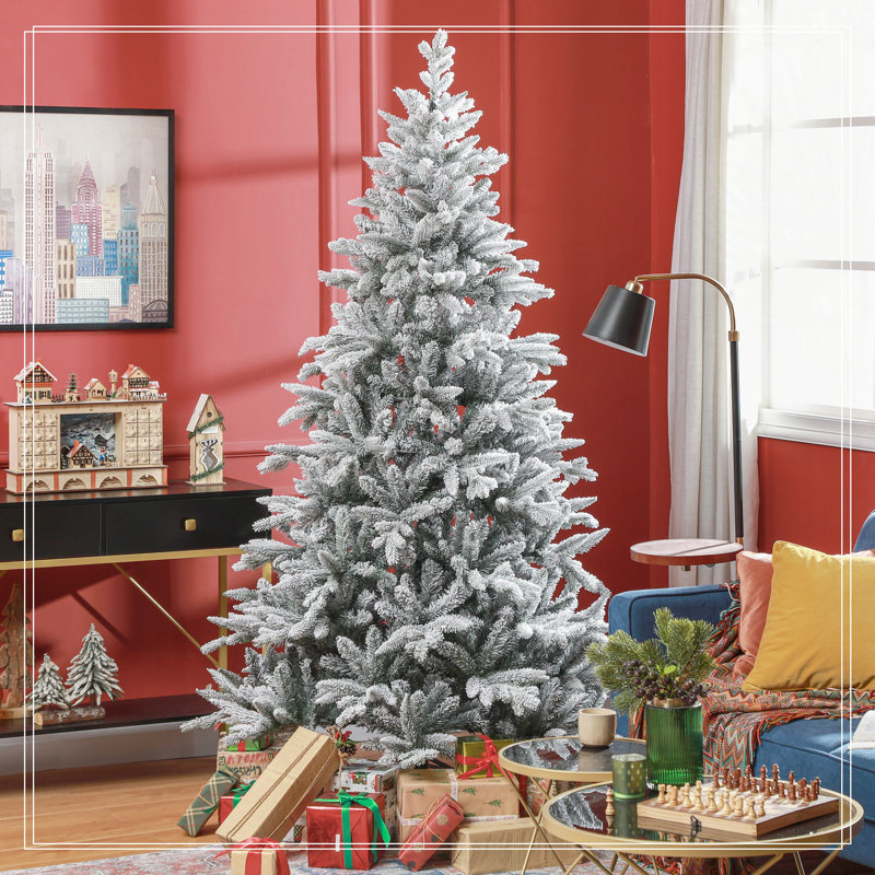 Arbre de Noël artificiel enneigé 7 pi, H 6,9 pi