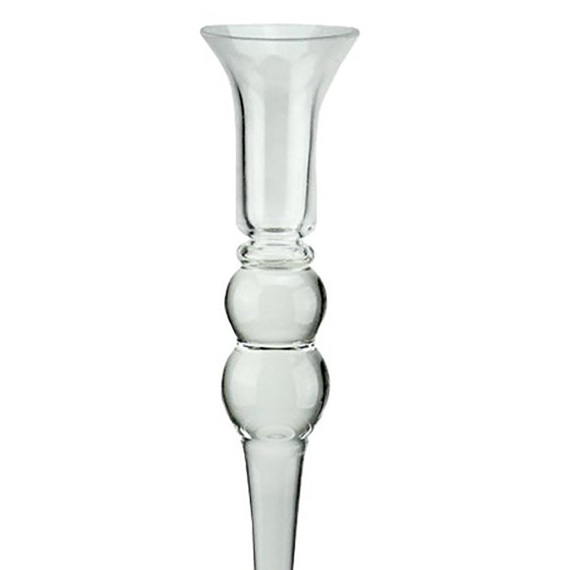 Porte-bougie en verre transparent 16,25 po