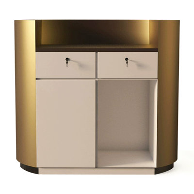 Luxury Half-Circle Manufactured Wood Reception Desk