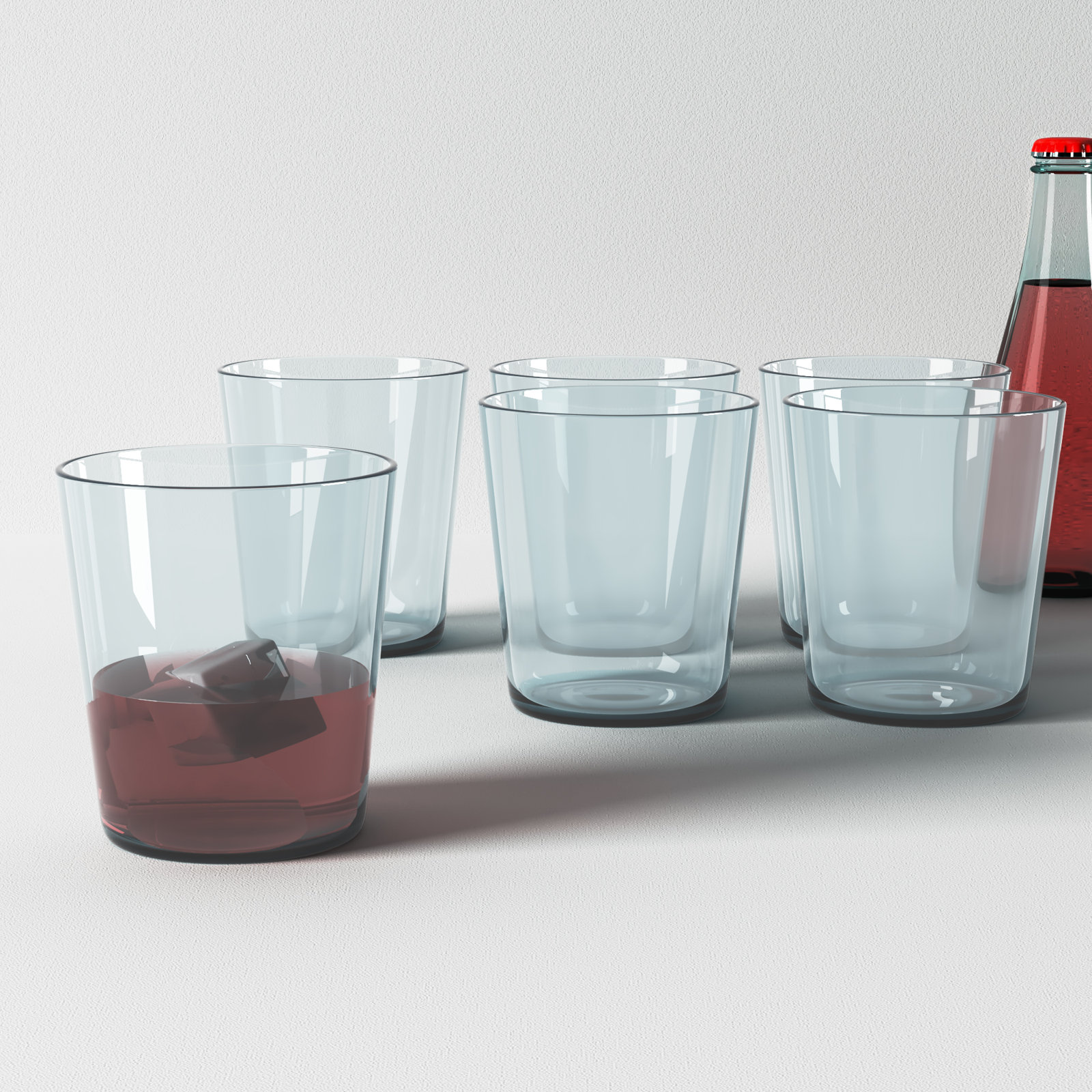 Plastic Whiskey Glass, Blue