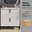 Élégant meuble-lavabo en MDF blanc avec lavabo en céramique pour un glamour moderne