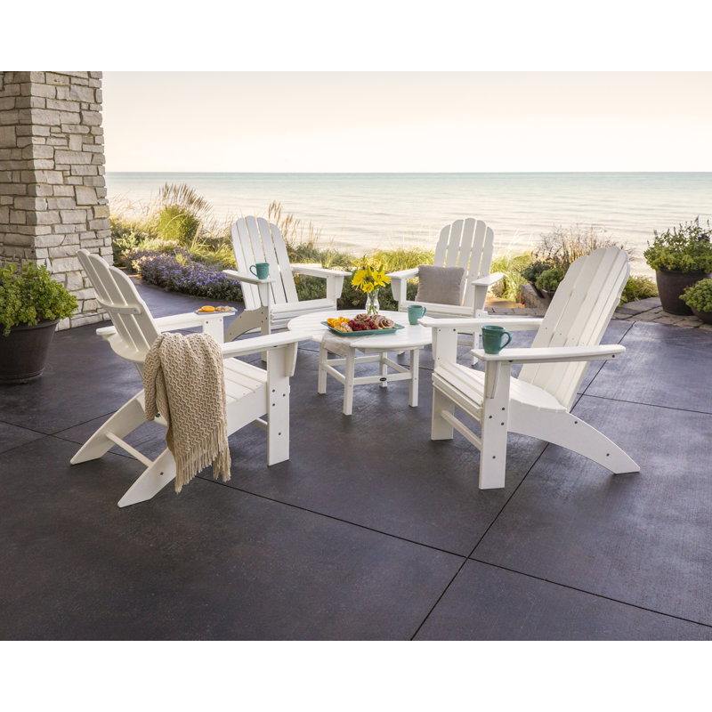 POLYWOOD Vineyard 5-Piece Oversized Adirondack Set, White