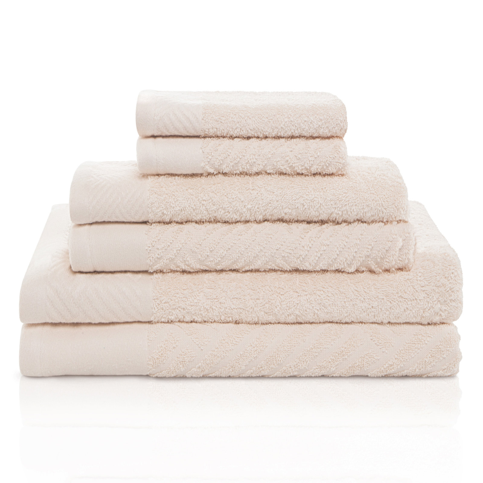 6-Piece Certified Egyptian Cotton Towel Set, Ivory