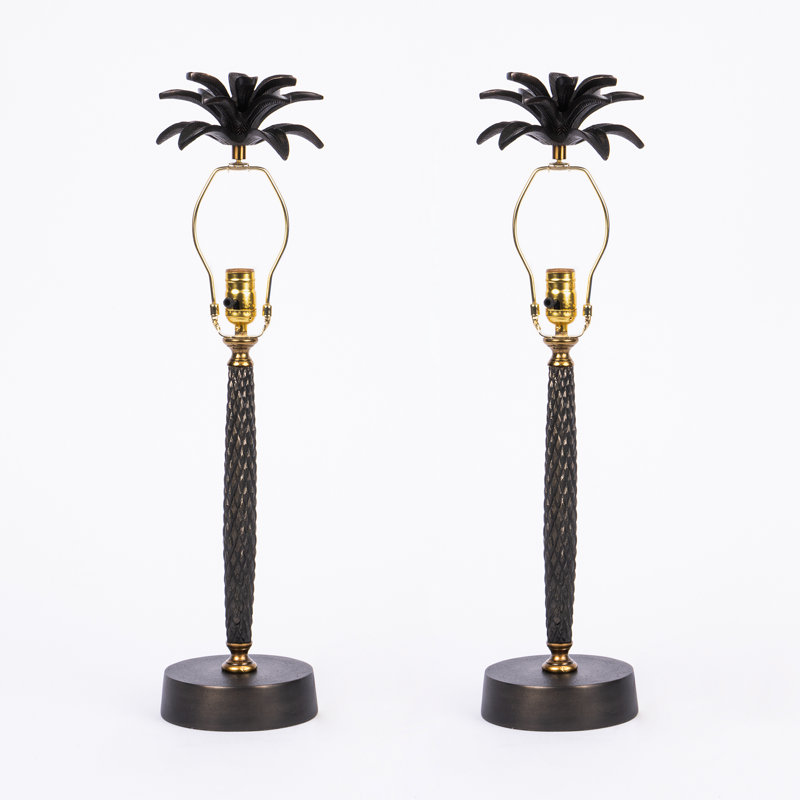 Palm Tree Metal Base Table Lamp (Set Of 2)
