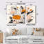 Illustration rétro rétro de fleurs sauvages en terre cuite - art mural moderne 4 pièces-487494160-487494167