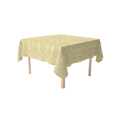 Fabric Textile Products, Inc. Square Tablecloth, 100% Cotton, 60X60", Golden Chevron