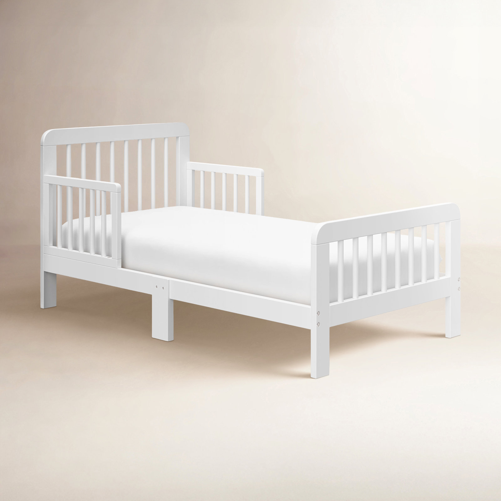 Pasadena Toddler Bed with Guardrails, White