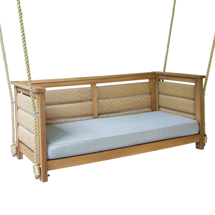 Umber Teak Porch Swing with Cushion