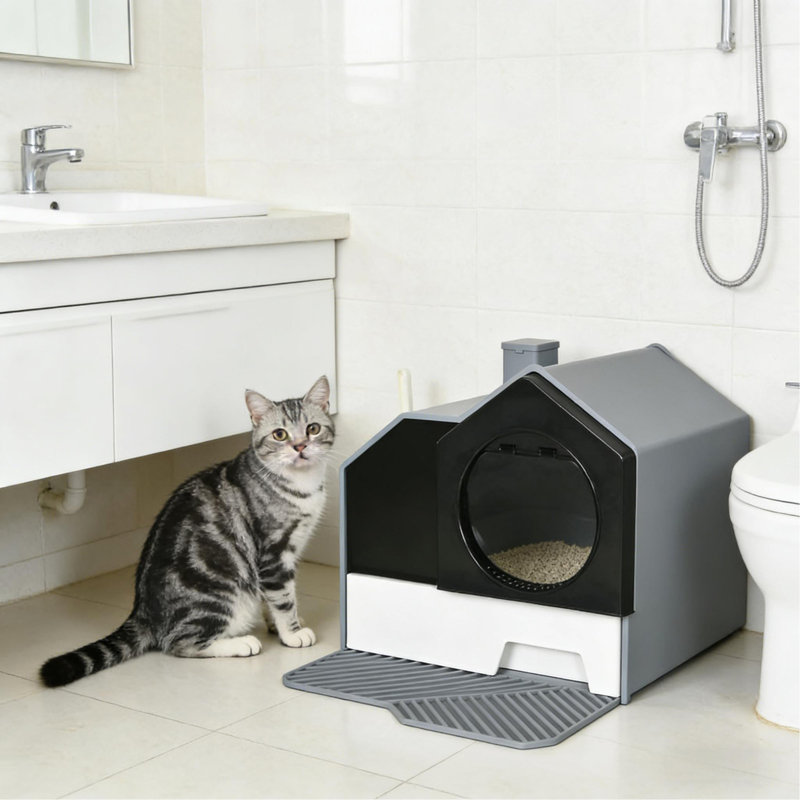 Bac à litière pour chat facile à nettoyer
