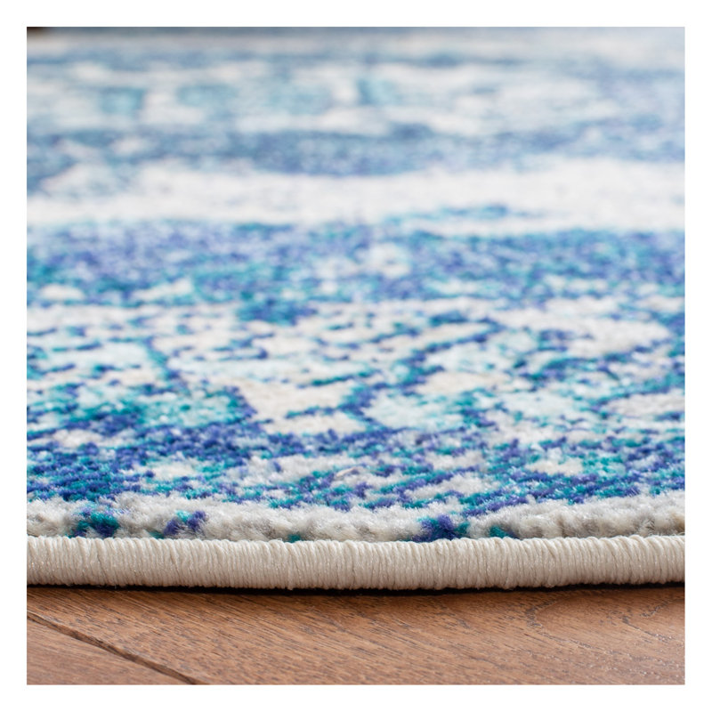 Almyra Oriental Area Rug, Rectangle 8' x 10', Blue/Ivory