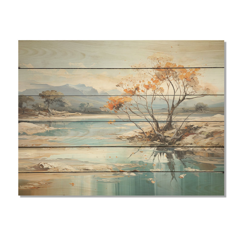 «Rivers», paysage liquide, art mural en bois sur bois de pin naturel, H 10 po x l 20 po