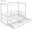 Lit de jour simple à baldaquin en bois avec 2 tiroirs, conception intemporelle et rangement compact pour les chambres modernes