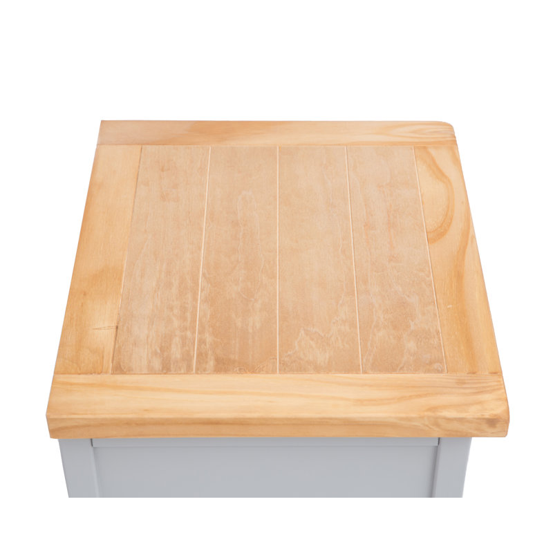 Traylor 45cm W Plywood / Laminate Board Bedside Table, Grey/Oak