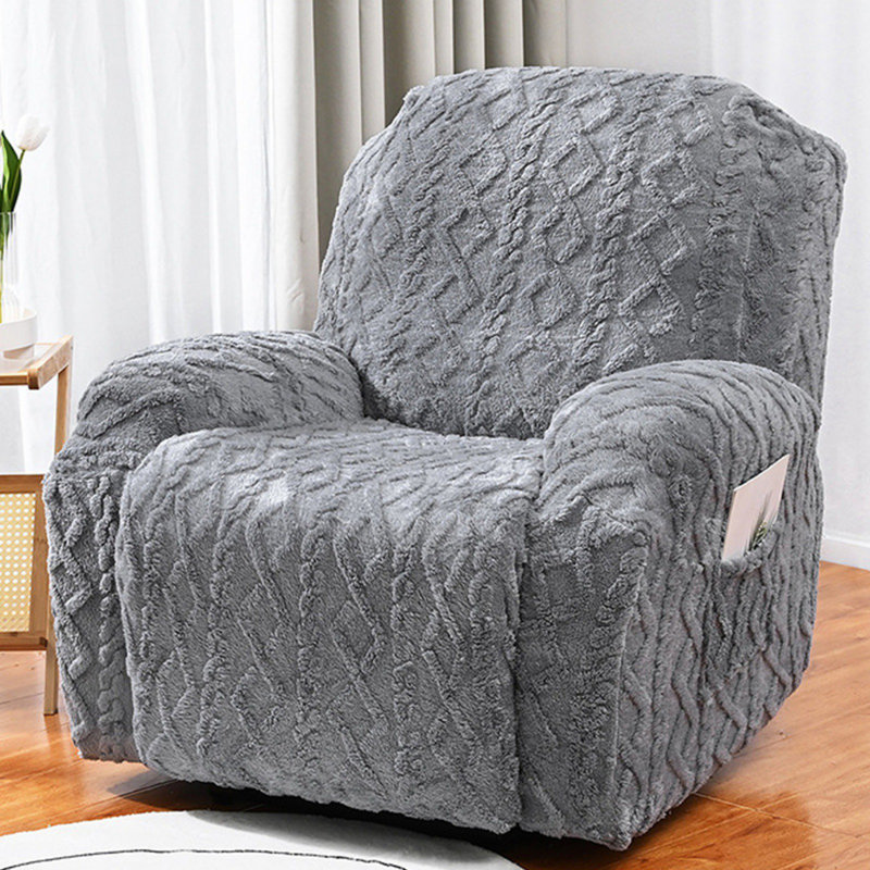 Jacquard woven chair cover, lounge chair cover, washable sofa cover, large lounge chair cover, wide lounge chair cover,Grey