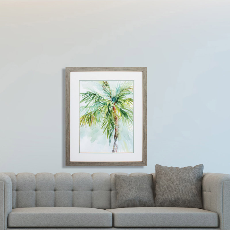 «Palm Breezes II», reproduction d'art sur papier encadré