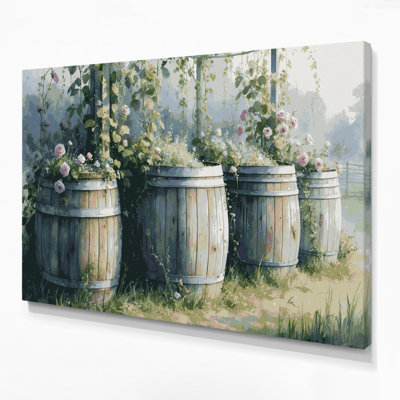 «Farm Rain Barrel», art mural sur toile gris