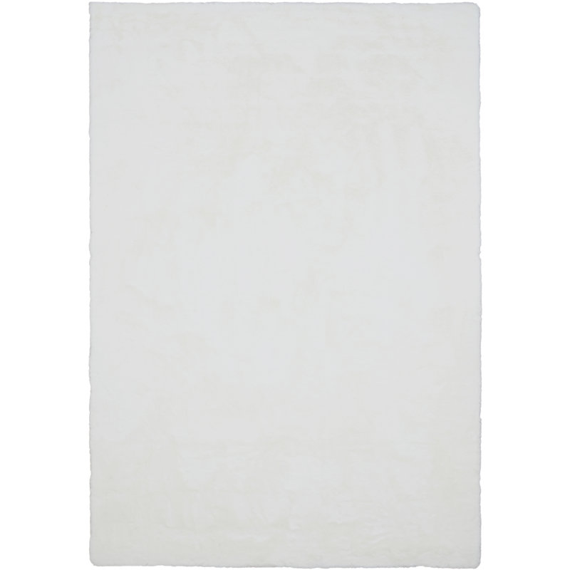 Baban Solid Colour Shag Area Rug, Rectangle 200 x 290cm, White