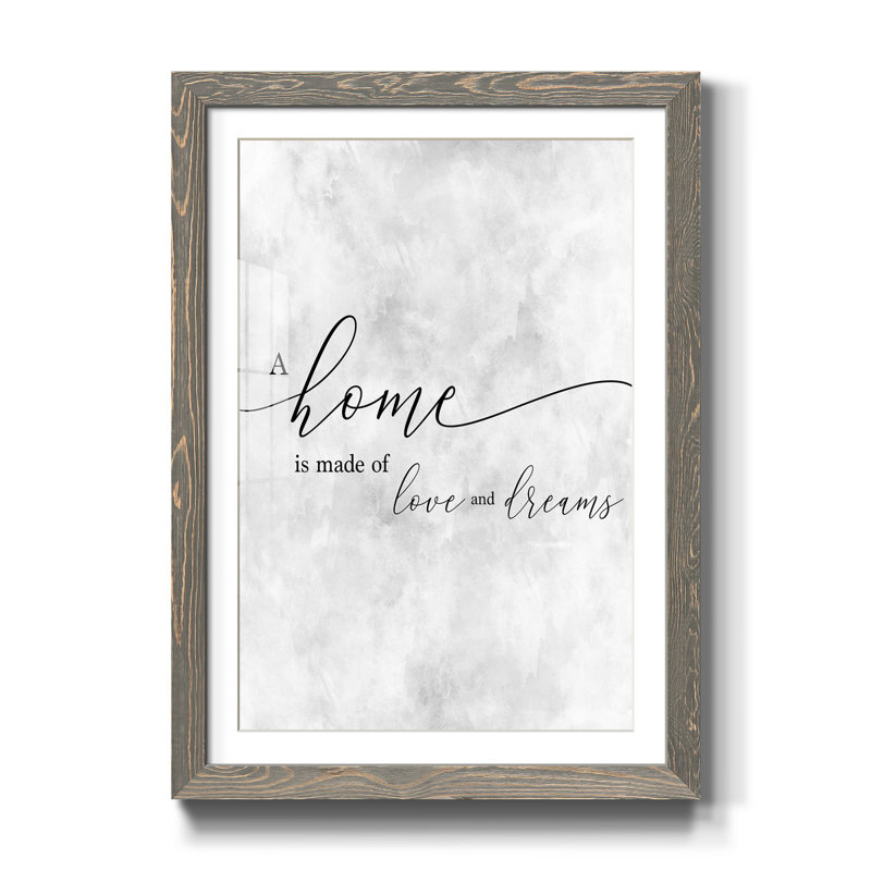 A Home - Cadre photo, impression d'art textuel sur papier, H 44 po x l 31 po x P 1 po, gris