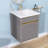 Venere Dark Grey Bathroom Vanity 16'' Floating Wall Mount Solid Surface Vanity Cabinet with Single Basin Vanity Top