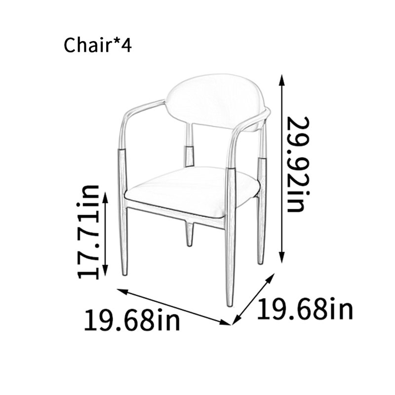 Exquisite And Durable Armrest Sponge Dining Chairs