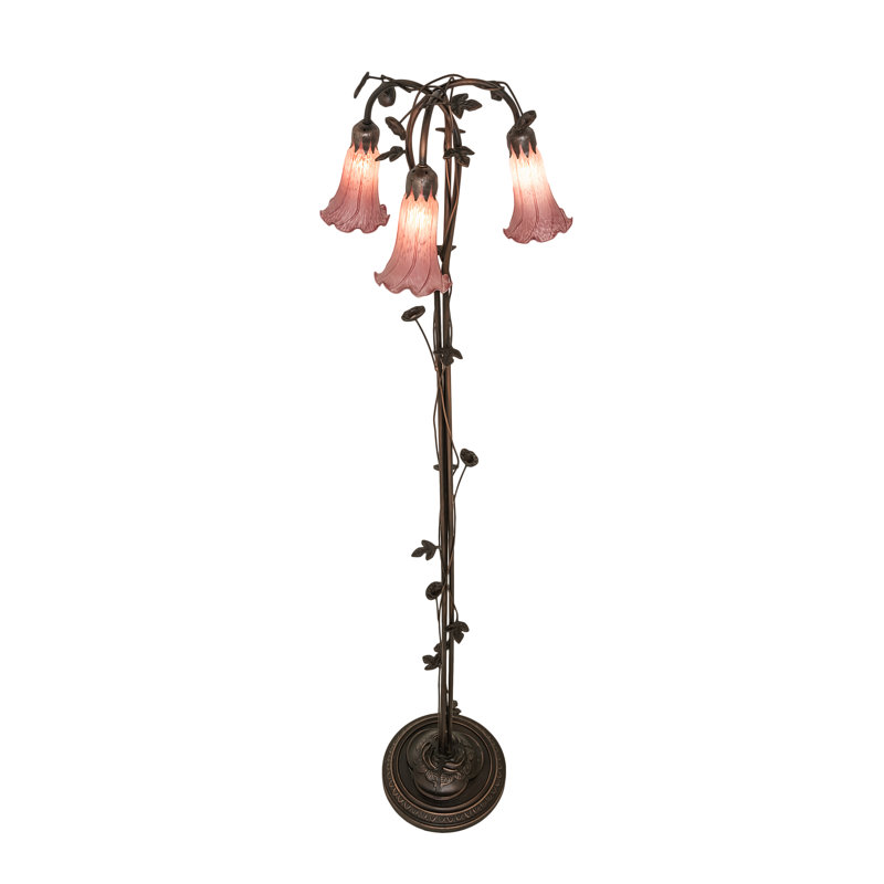Sinagra 58'' Mahogany Bronze Floor Lamp, Lavender