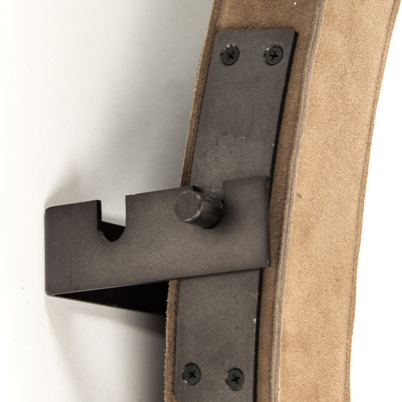 Pendre Flat Suede Wall Mirror, 35.5" H x 35.5" W