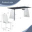  Ensemble de 5 tables de salle à manger en marbre avec pieds en acier inoxydable et chaises rembourrées en polyuréthane-1820365871-1820365868
