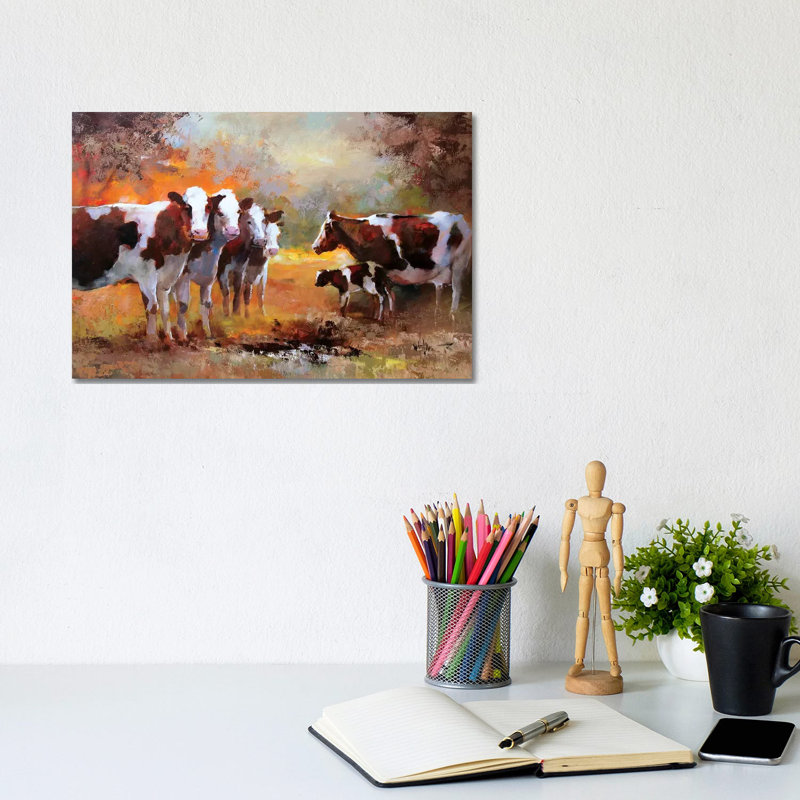Calf by Willem Haenraets - Wrapped Canvas Painting, 20.32 cm H x 30.48 cm W