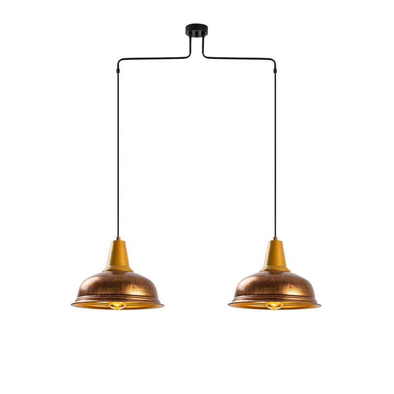 Luminaire suspendu en forme de dôme à 2 lumières