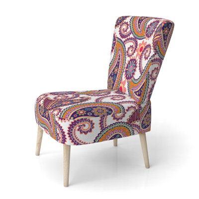 Chaise d'appoint rembourrée Peach Floral Paisley