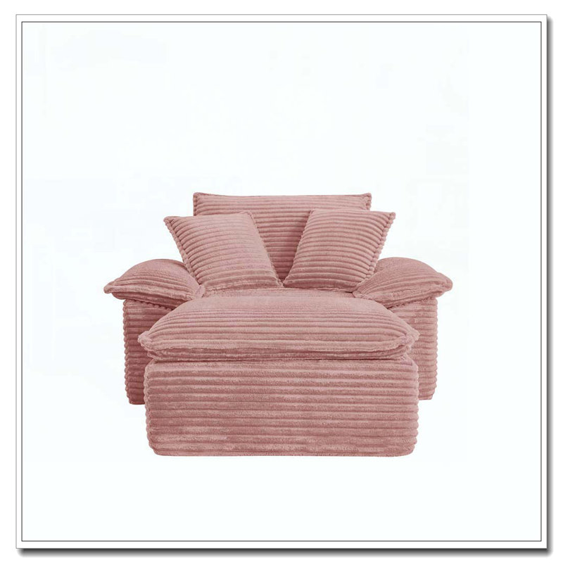 Fauteuil surdimensionné et demi 47 po, Rose