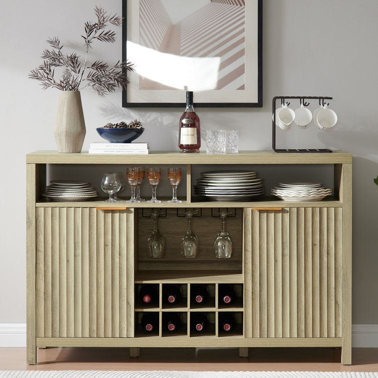Onorica 51" W Coffee Bar Cabinet Sideboard with Wine Rack Buffet Cabinet and Storage