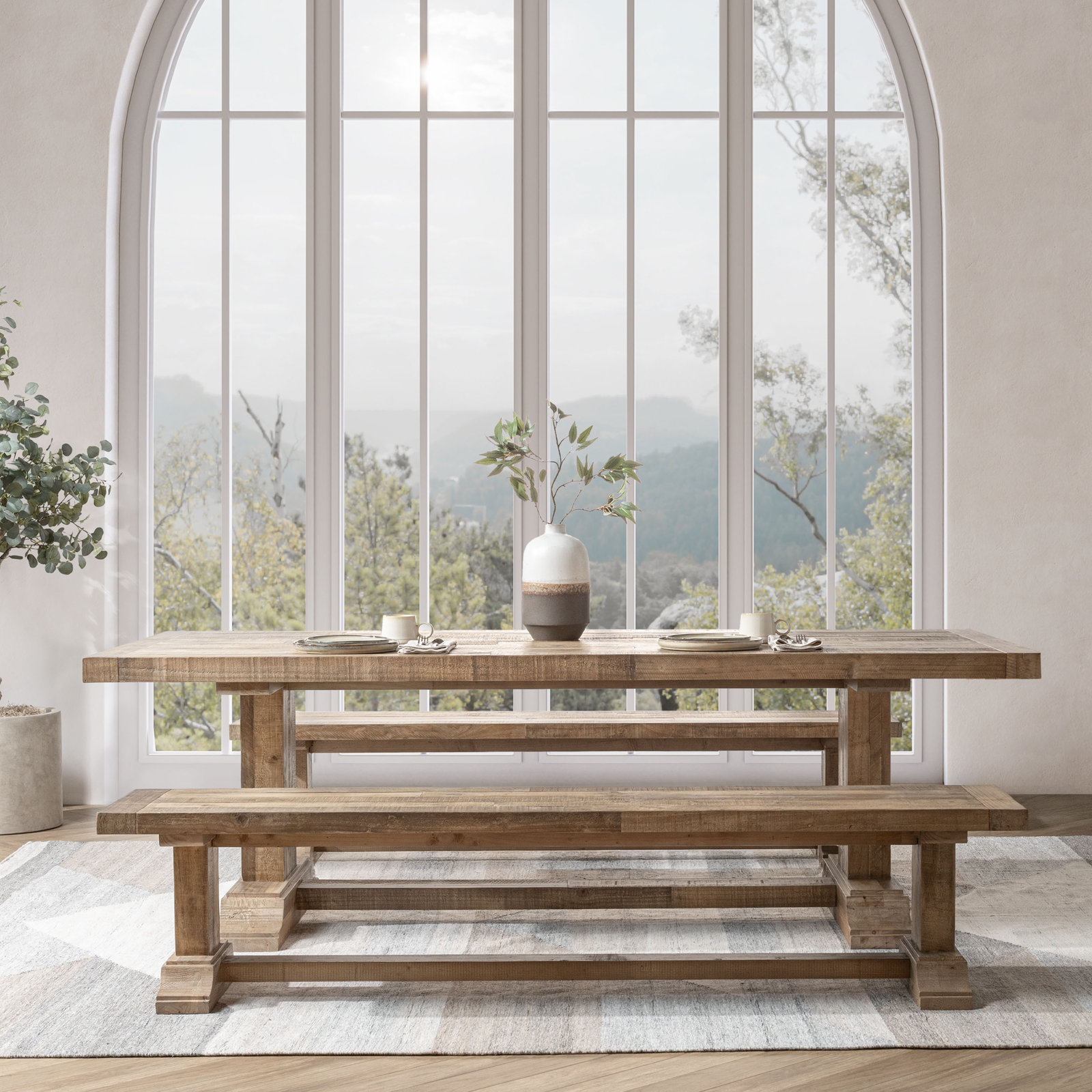 Doireann Reclaimed Pine Wood Dining Table