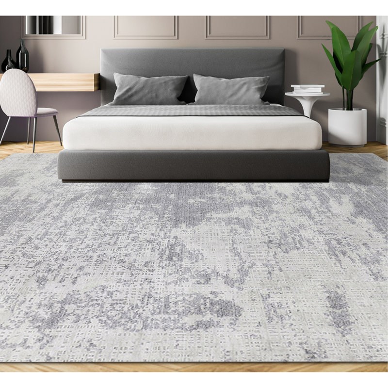 Hand Knotted Abstract Area Rug, Rectangle 10' x 14'