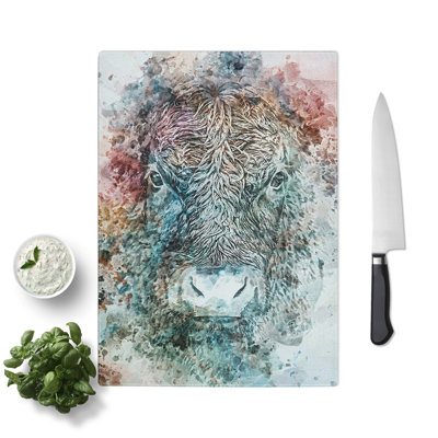 Tempered Glass Bull Cow Chopping Board