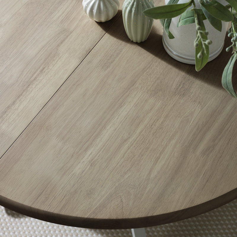 Oval Extendable Solid Wood Dining Table, White/Gray