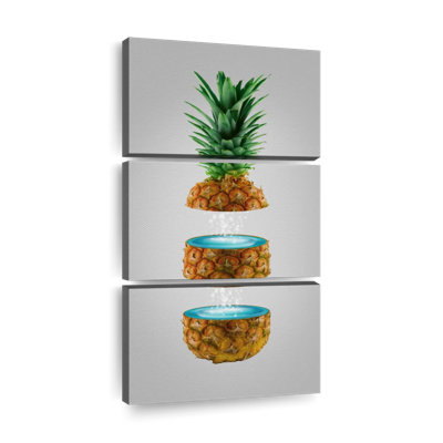 Ananas tranché sur toile, 3 pièces