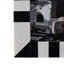 Cadre photo géométrique en résine de 7 po L x 0,5 po x H 9 po, finition noir / blanc pour un affichage élégant de la table ou du mur et un accessoire de décoration moderne