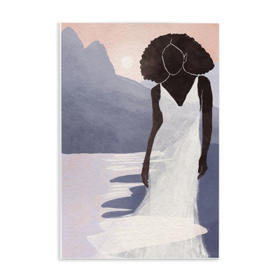 Plaque murale silhouette blanche au coucher du soleil, design par Yuyu Pont