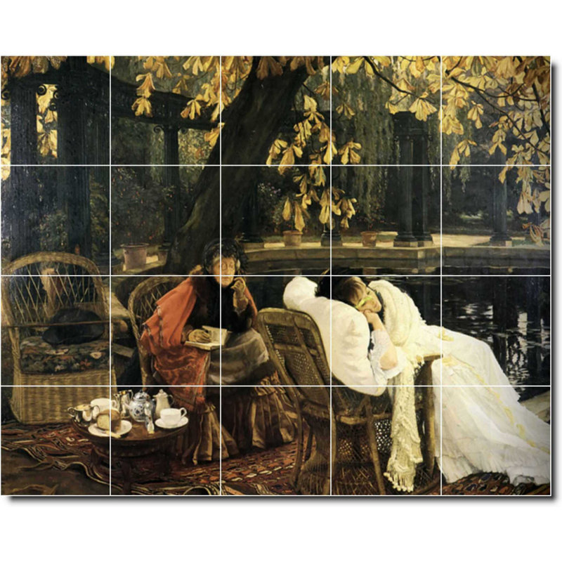 Carrelage mural décoratif en céramique 30 po x 24 po 6 po x 6 po, James Tissot, peinture de campagne W08479