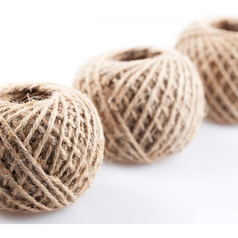 Shemica 40m Brown Jute Twine String Rope Natural Garden Outdoor Plant Support String Pack of 3
