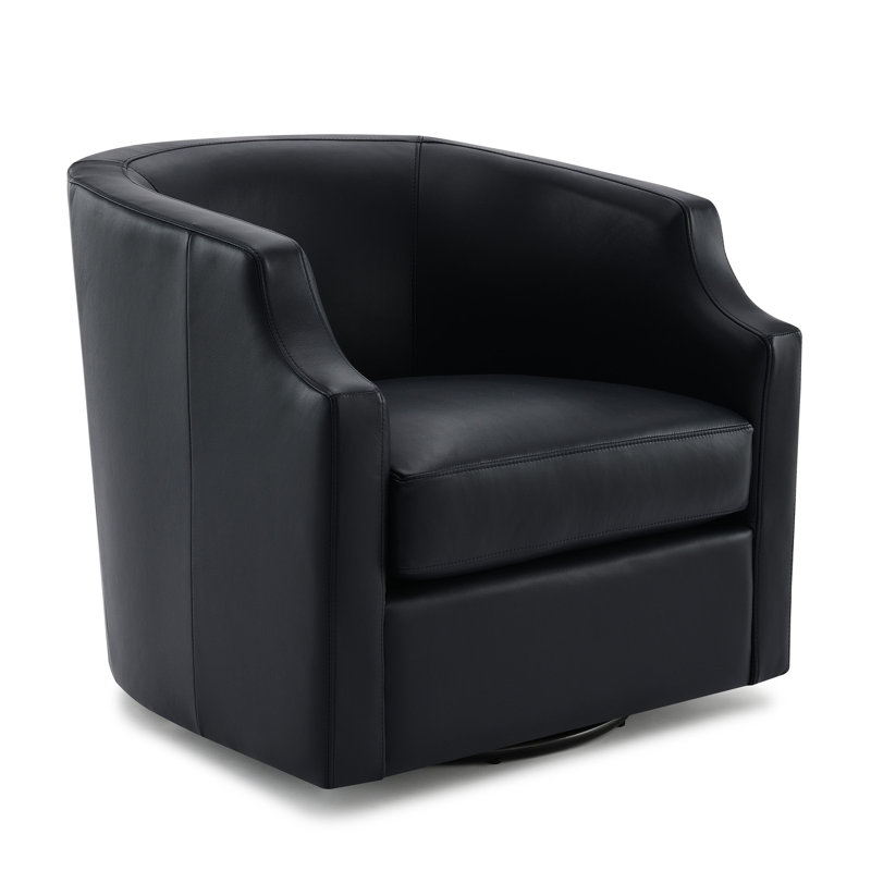 30,13 po Largeur du colis Fauteuil pivotant en cuir bleu minuit - Confort