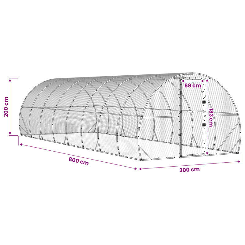 Chicken Coop, 200cm H x 300cm W x 600cm D