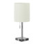 Éclairage, ensemble de 2, lampe de table de 17 po, port USB inclus, nickel métallique, abat-jour ivoire / crème, contemporain-170004349-170004348