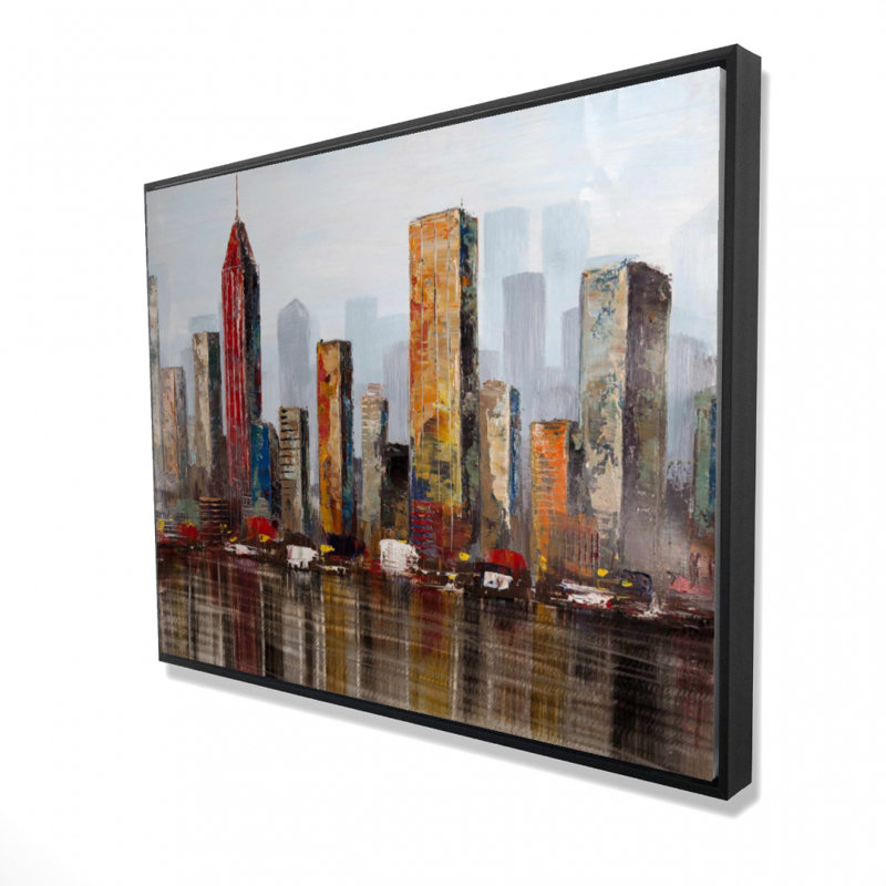 Rust Looking City Print On Canvas